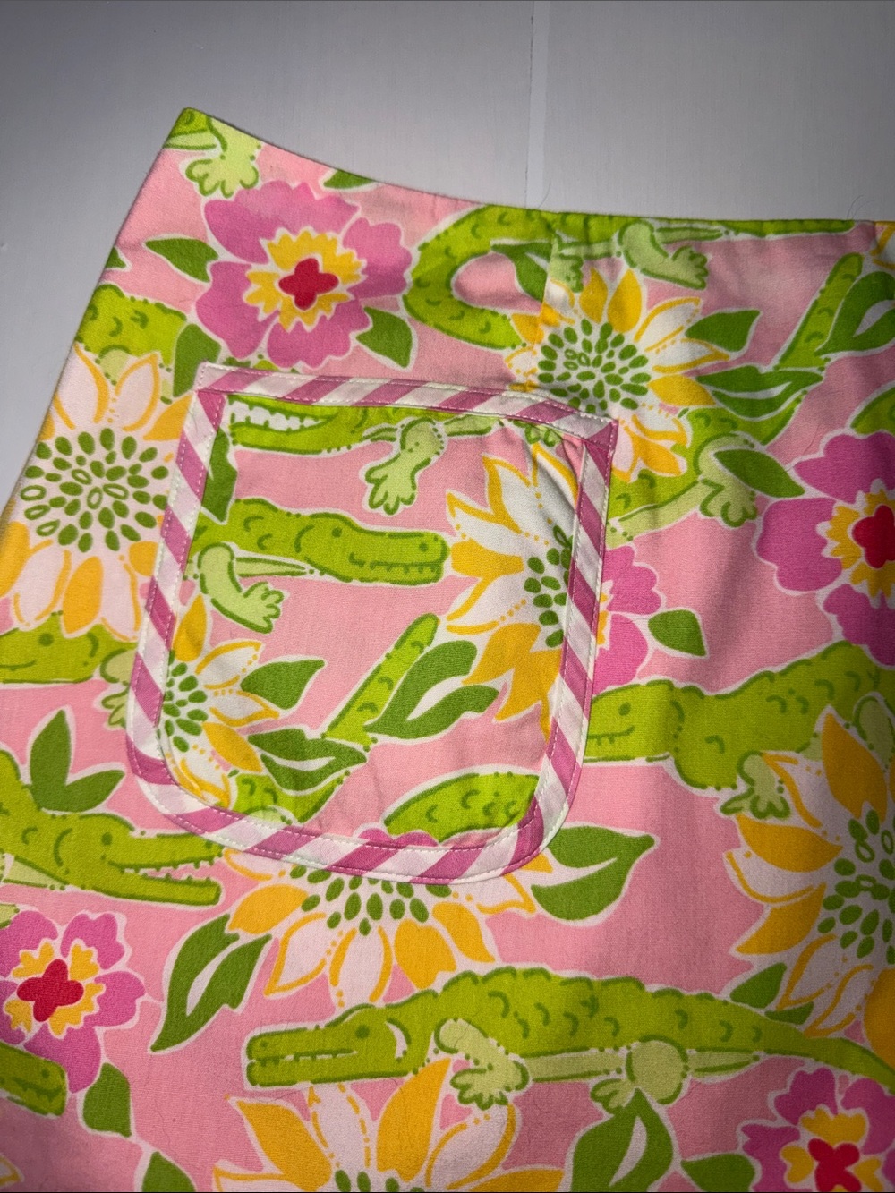Lilly Pulitzer Floral Pink A-Line Mini Skirt Cotton 6 - Picture 3 of 3